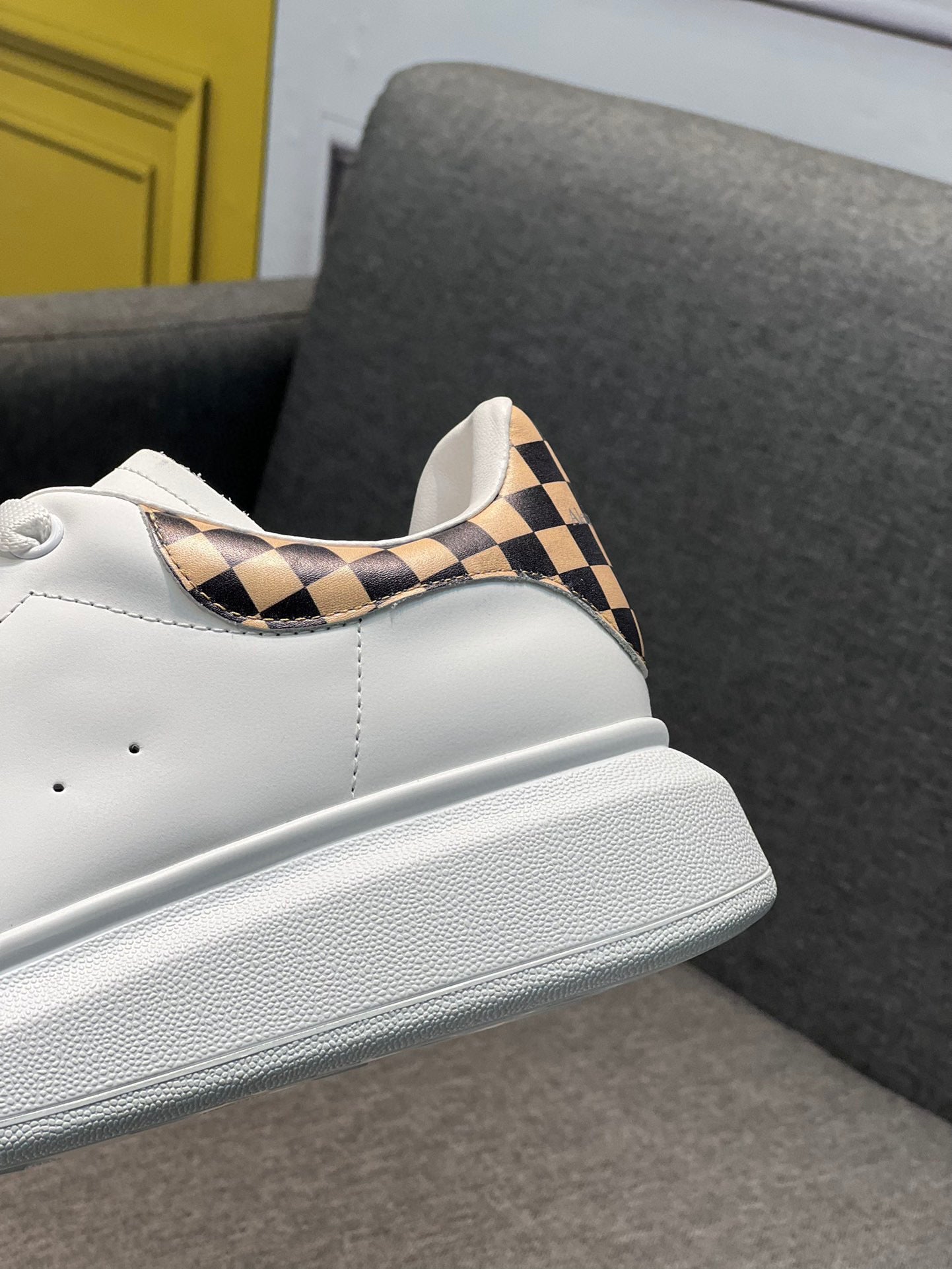 ALEXANDER MCQUEEN WHITE DAMIER