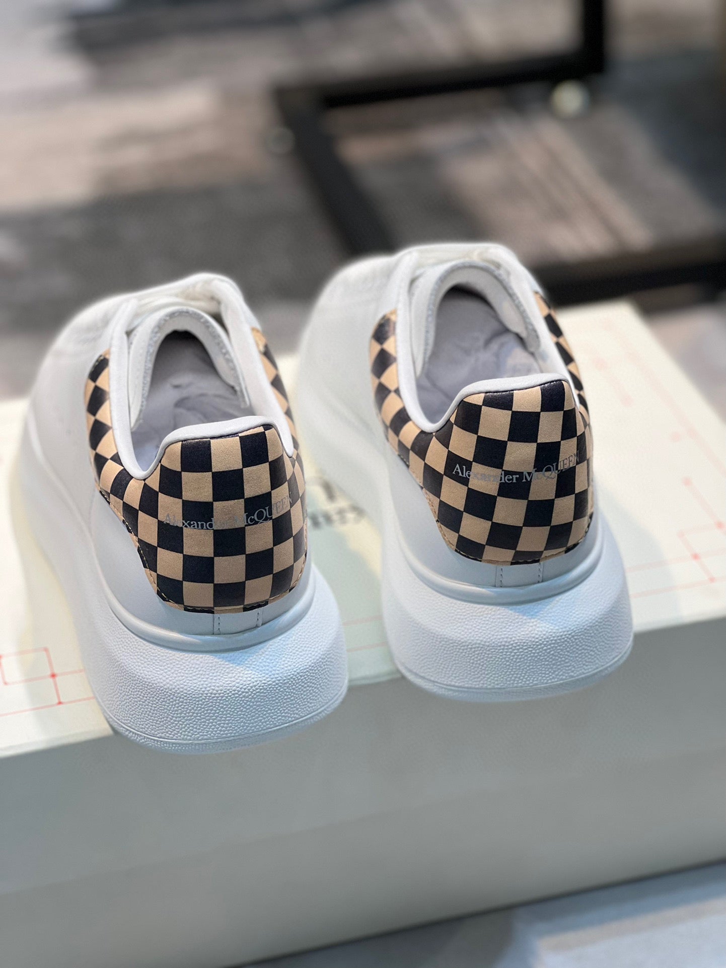 ALEXANDER MCQUEEN WHITE DAMIER