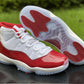 JORDAN 11 RED AND WHITE