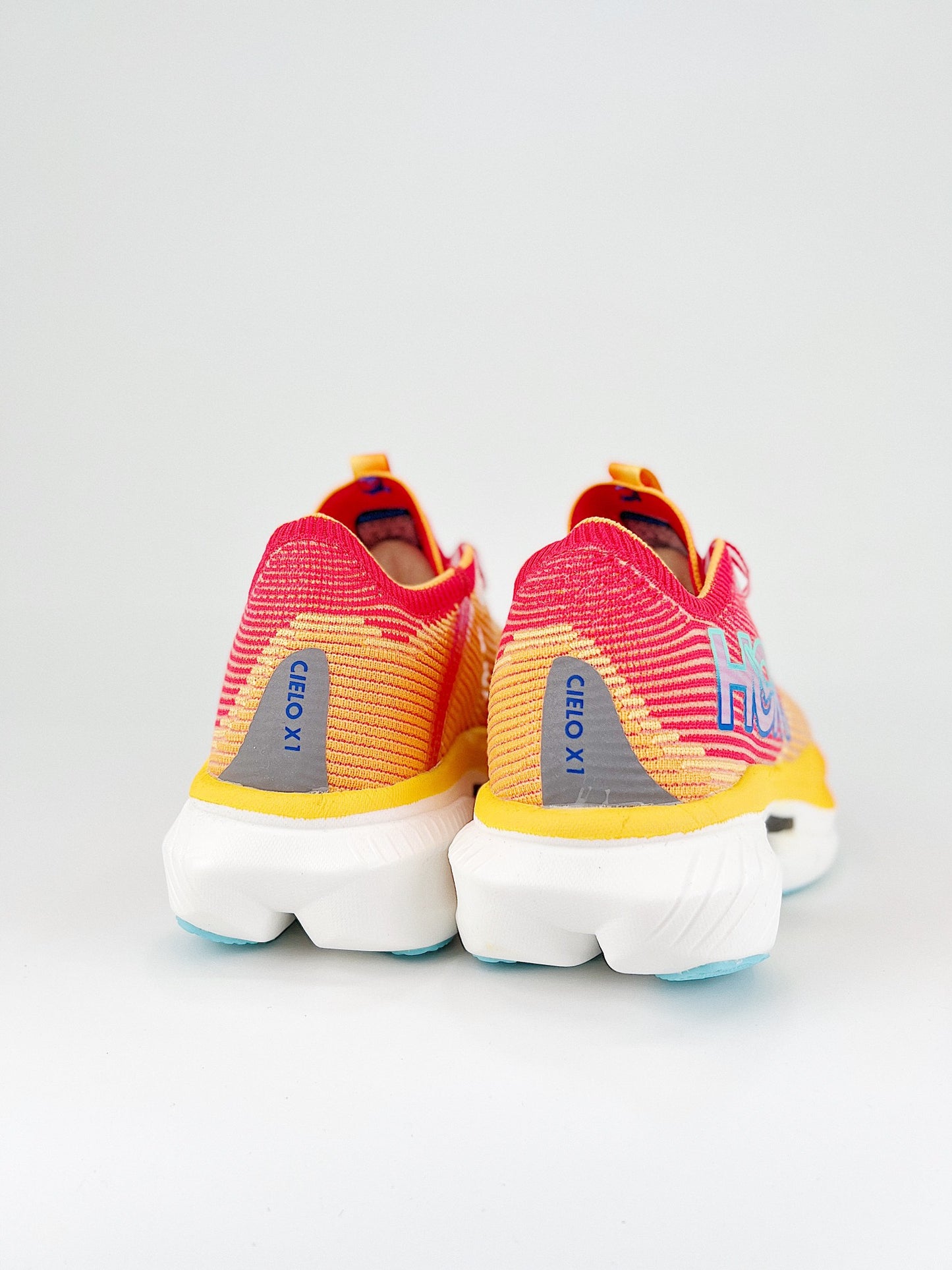 HOKA CIELO X1 RED AND YELLOW