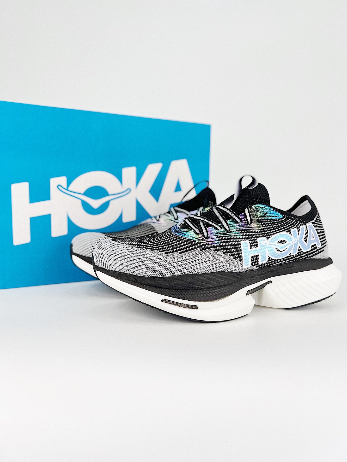 HOKA CIELO X1 GREY AND BLACK