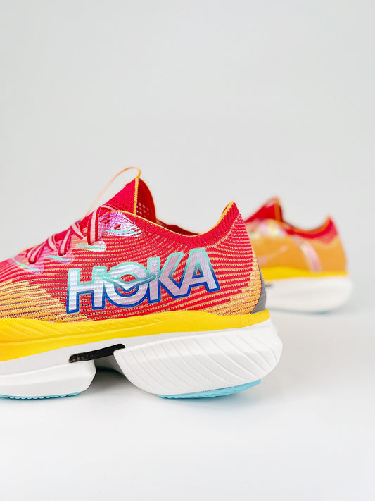 HOKA CIELO X1 RED AND YELLOW