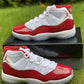 JORDAN 11 RED AND WHITE