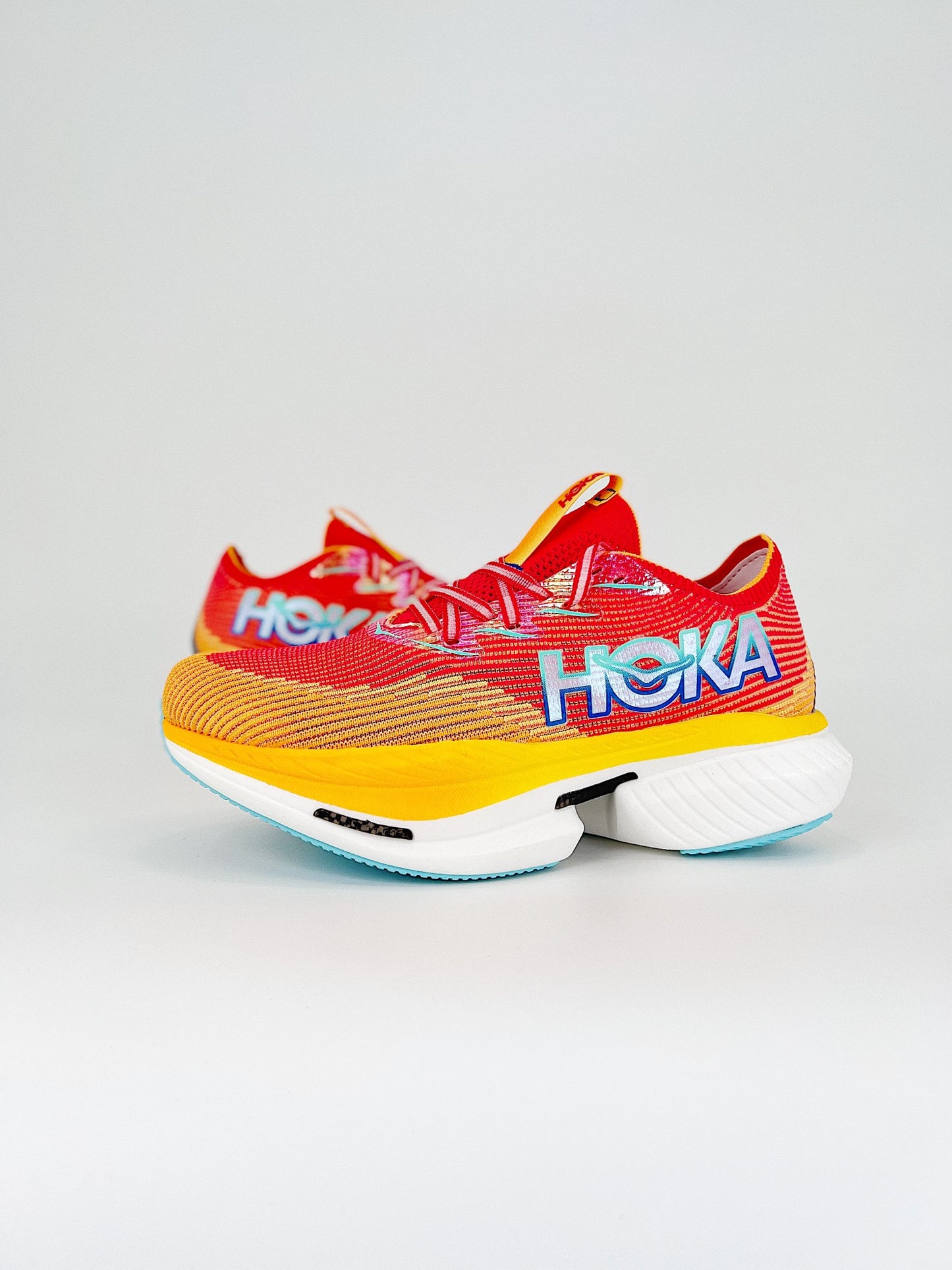 HOKA CIELO X1 RED AND YELLOW